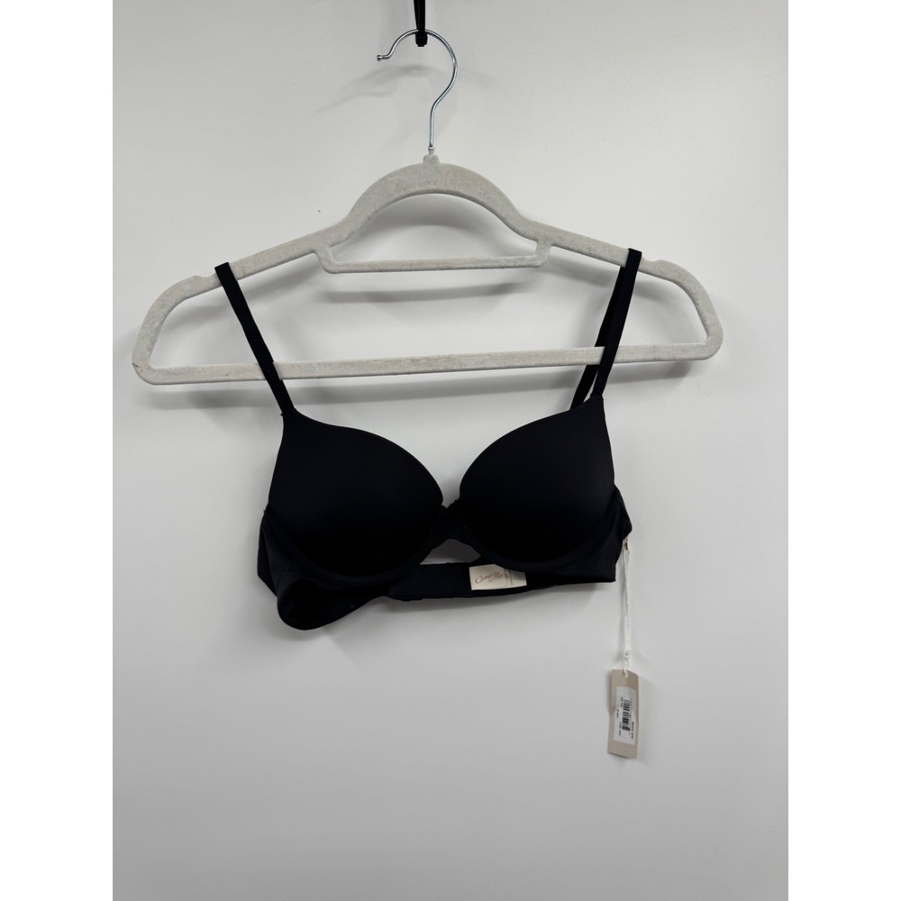 Camio Mio Push-Up Bra Womens 34A Black Stretch Adjustable Straps Comfort NWT‎